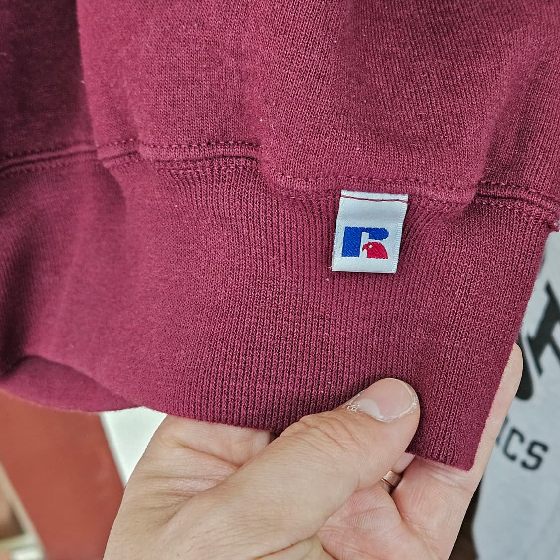 90s 러셀 무지 스웻셔츠 버건디 상품이미지3