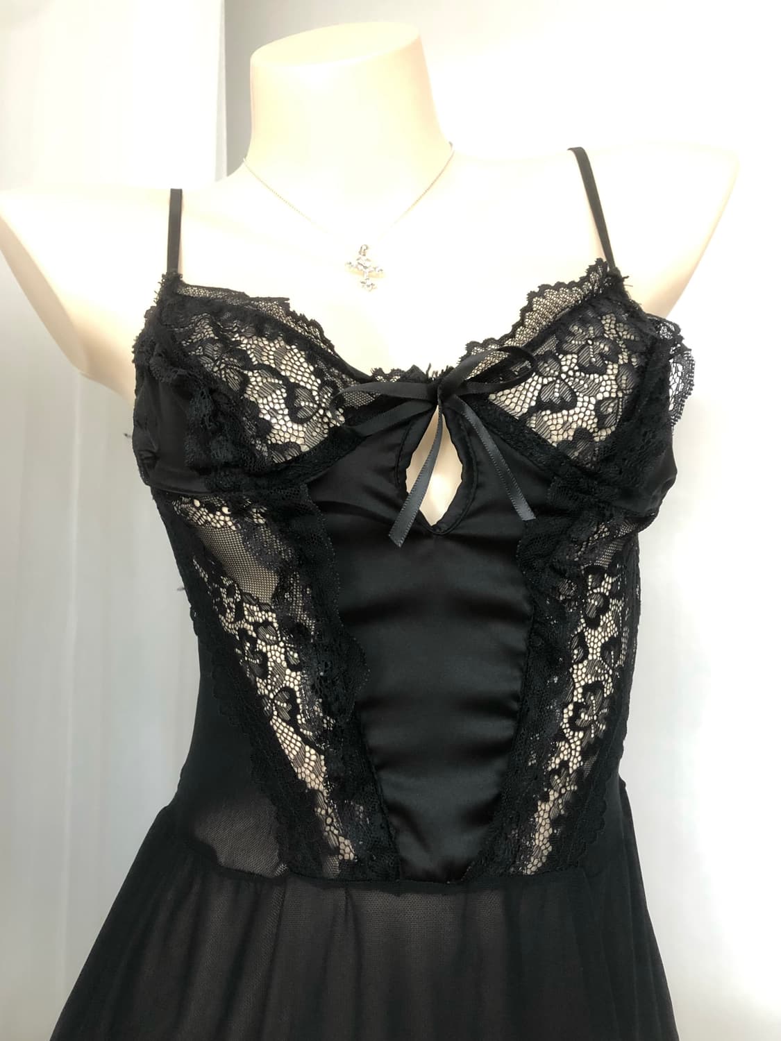 black gothic ribbon lace lingerie  상품이미지3