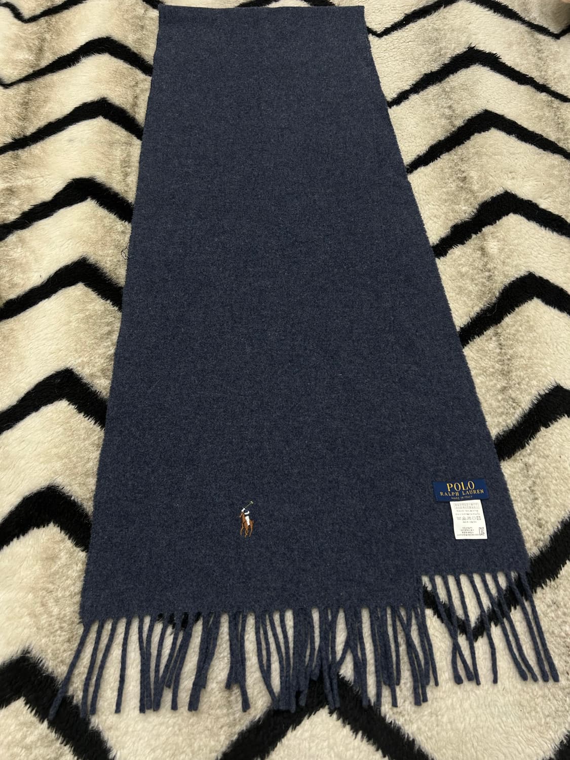 폴로랄프로렌 울 머플러/네이비블루 상품이미지2