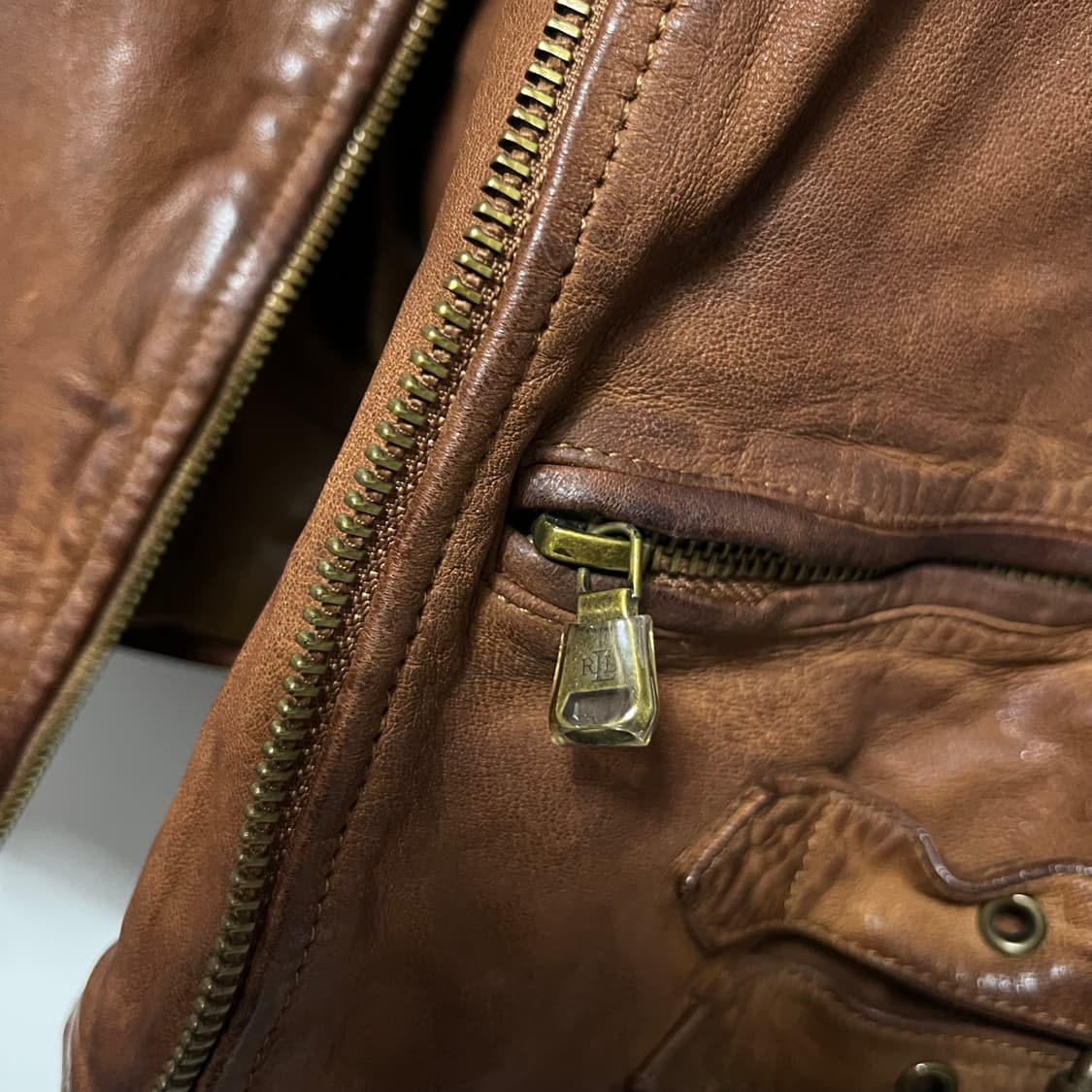 로렌 랄프로렌 브라운 가죽 자켓 2사이즈 상품이미지7