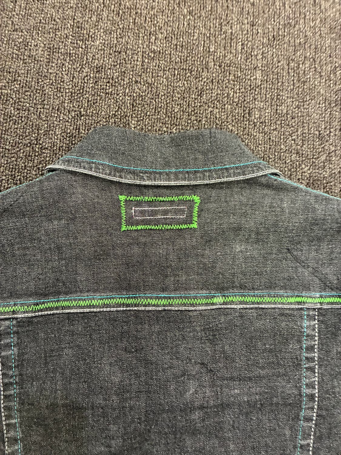 OS)Japanese vintage 여성 스티치 흑청 데님자켓 상품이미지8