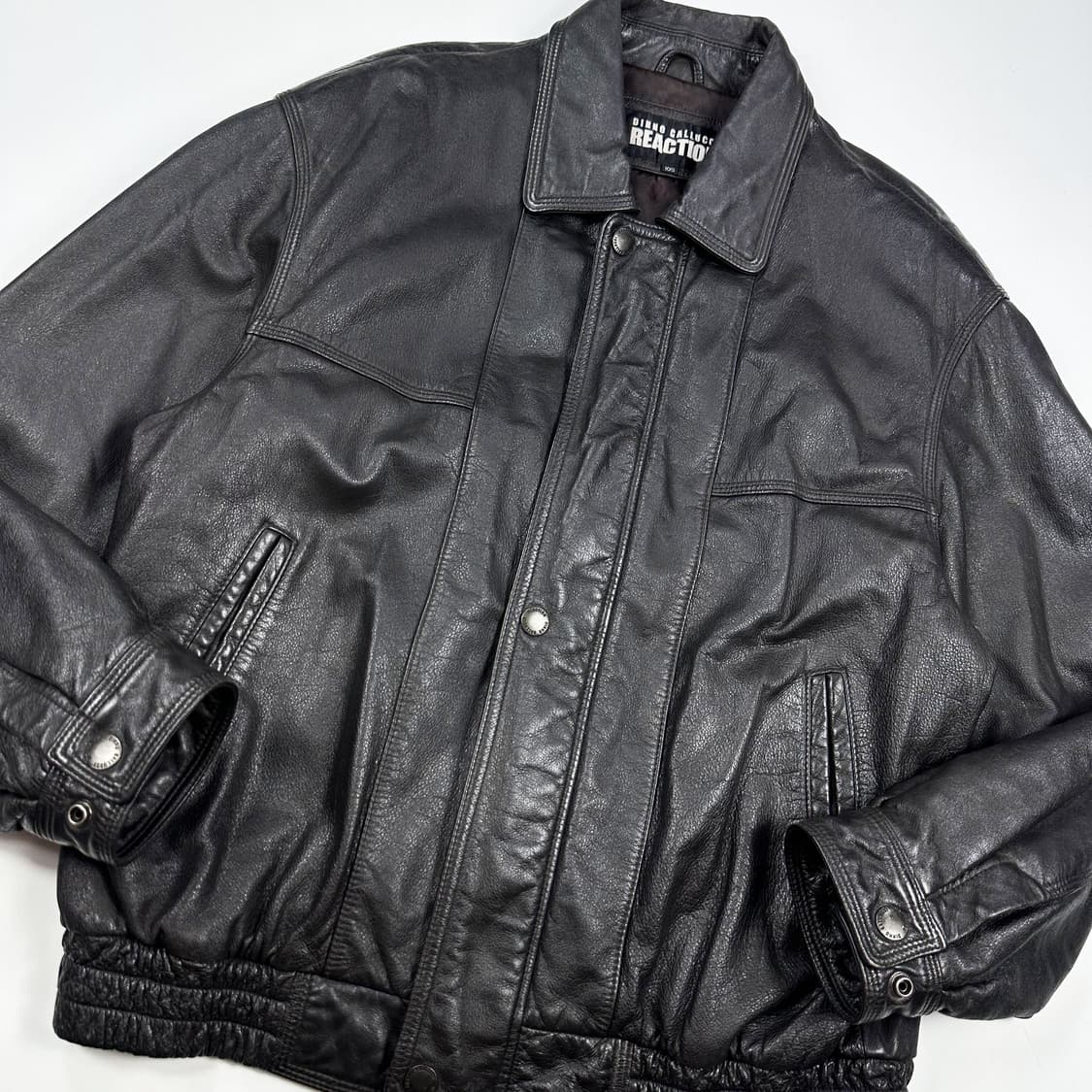 VTG 빈티지 소가죽 블루종 자켓 블랙 XL 상품이미지4