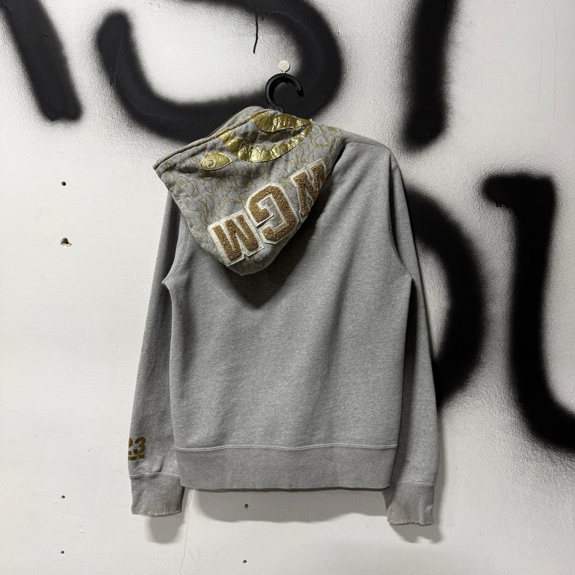 정품 베이프 23주년 한정판 라인 골드 카모 샤크 풀 집업 후디 상품이미지1