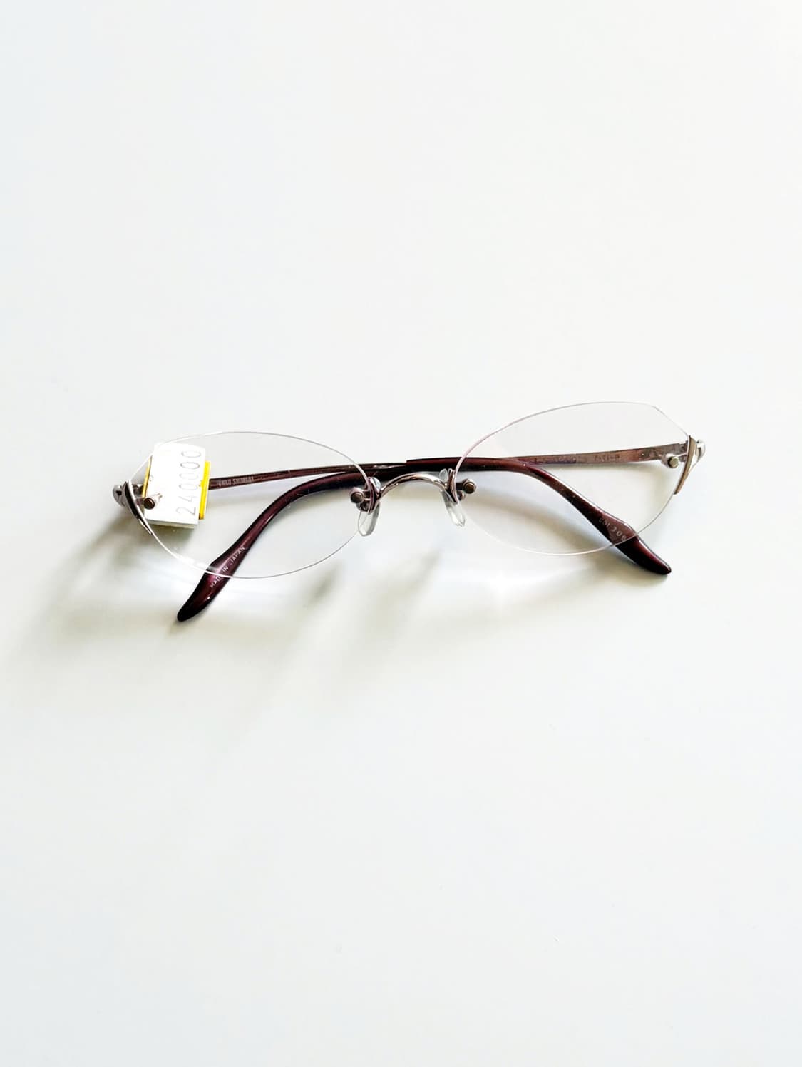 JUNKO SHIMADA 티타늄 무테 오벌 빈티지 틴트 안경 상품이미지2