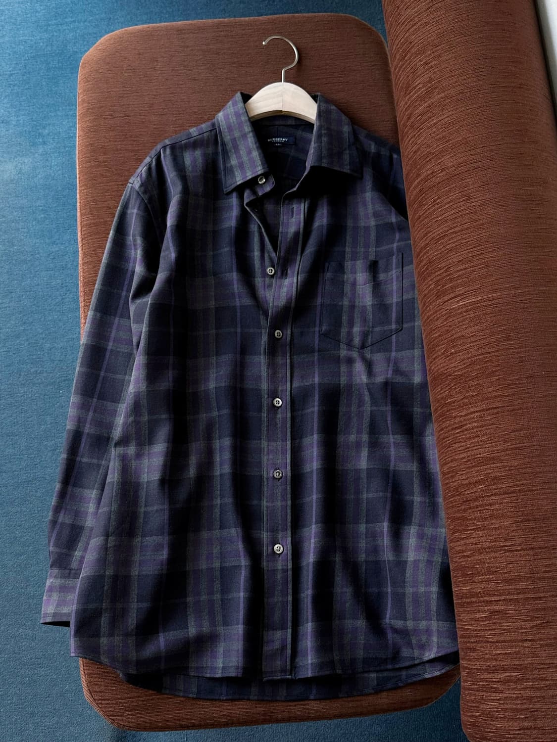 120's super high gauge wool check shirt 상품이미지3