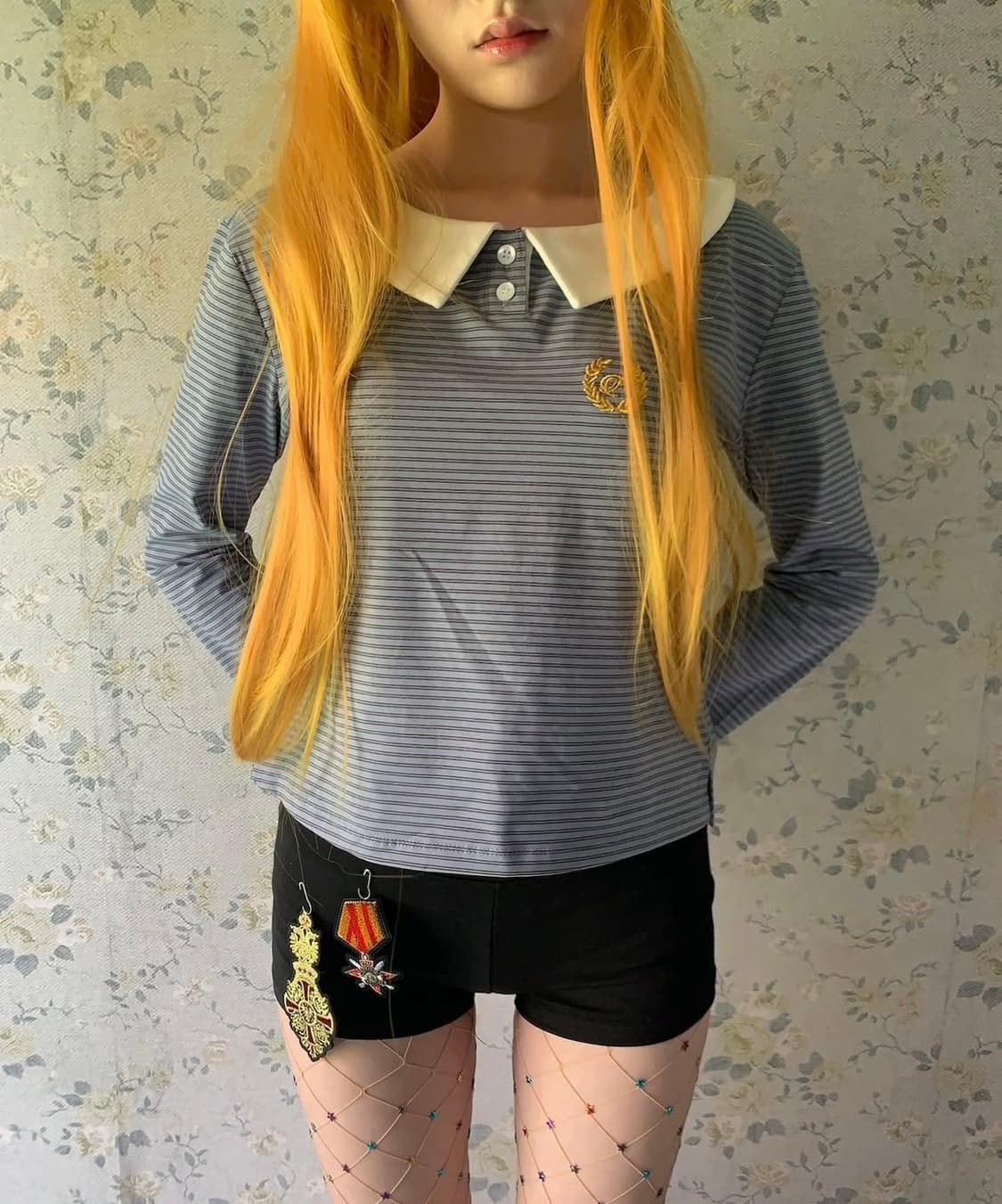 샵페어리 peter pan collar stripe top 상품이미지1