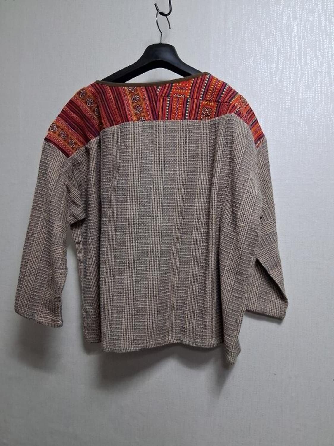 일본수입 rukmani 에스닉 자카드 티 블라우스 미착용 77까지 루즈핏 상품이미지3