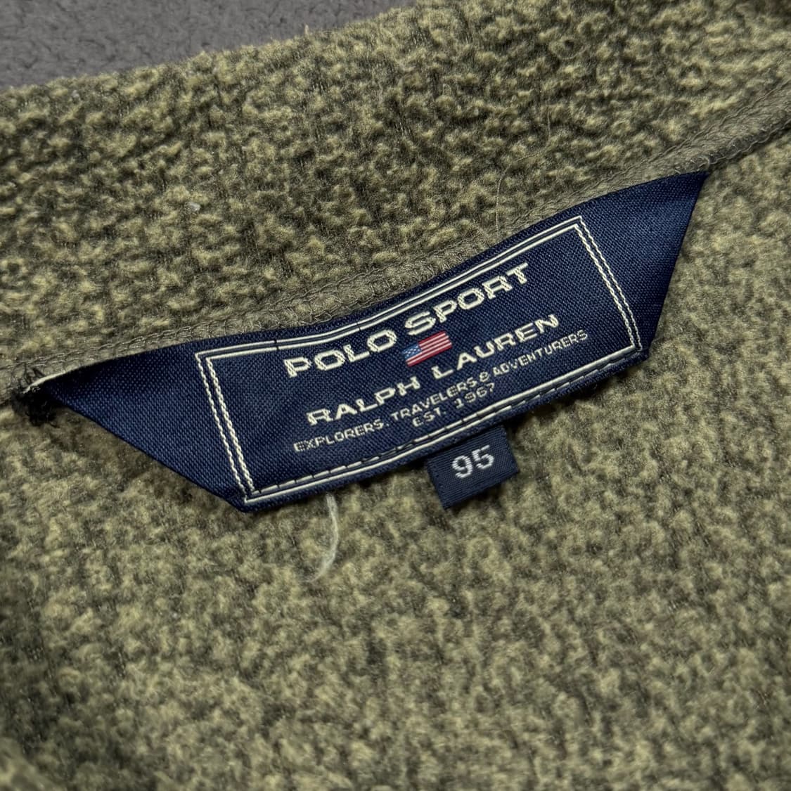 90's 폴로 카키 플리스 집업 자켓 상품이미지4
