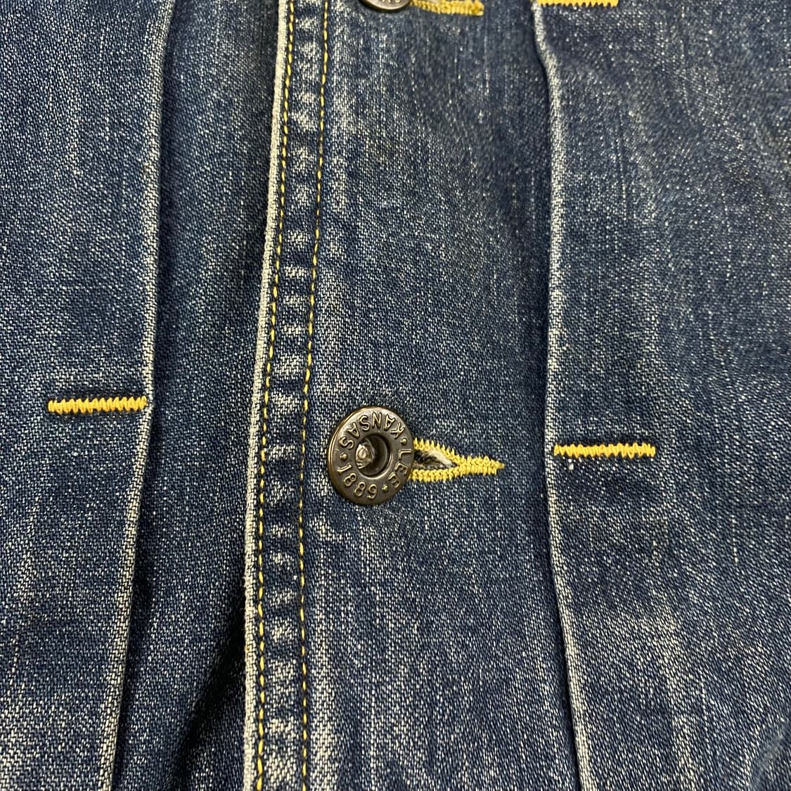 90s Lee 레더 카라 데님 트러커 자켓 (100) 상품이미지7