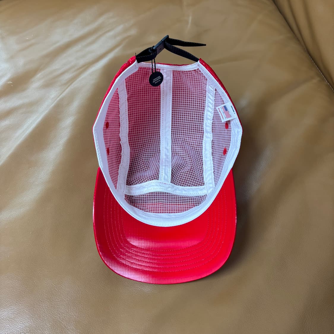 슈프림 캠프캡 모자 박스로고 글로스 립스탑 레드 상품이미지6