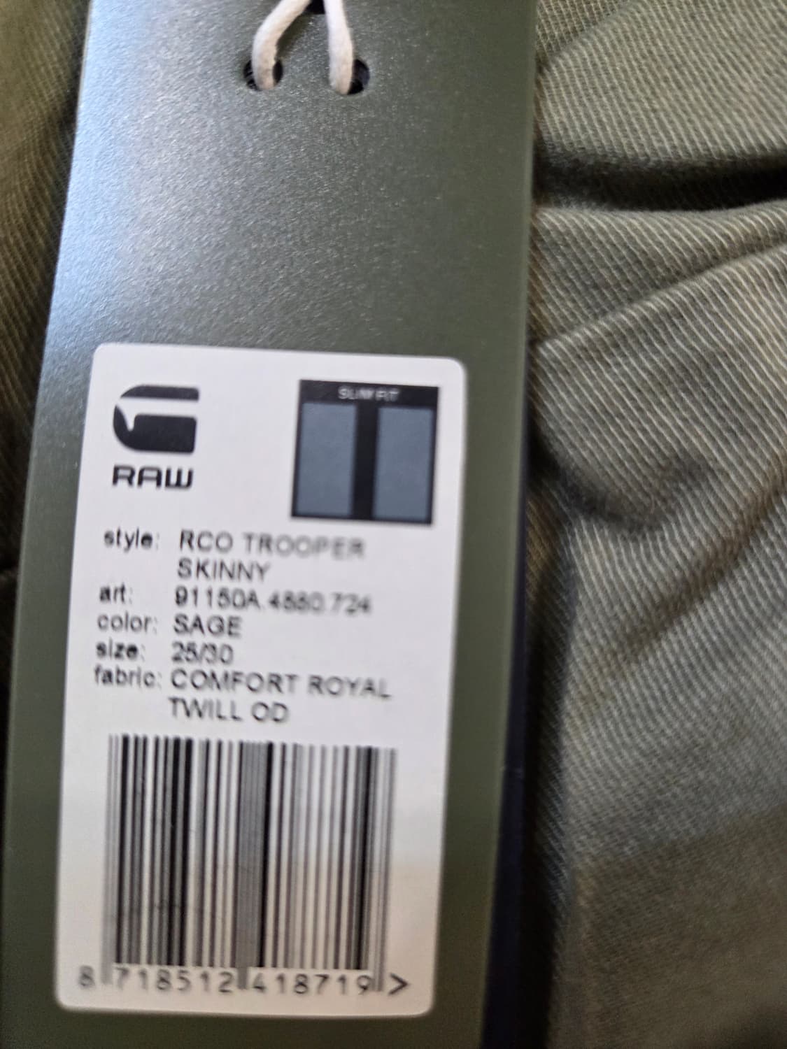 G-STAR카키색 카고 바지(W25/L30) 상품이미지10