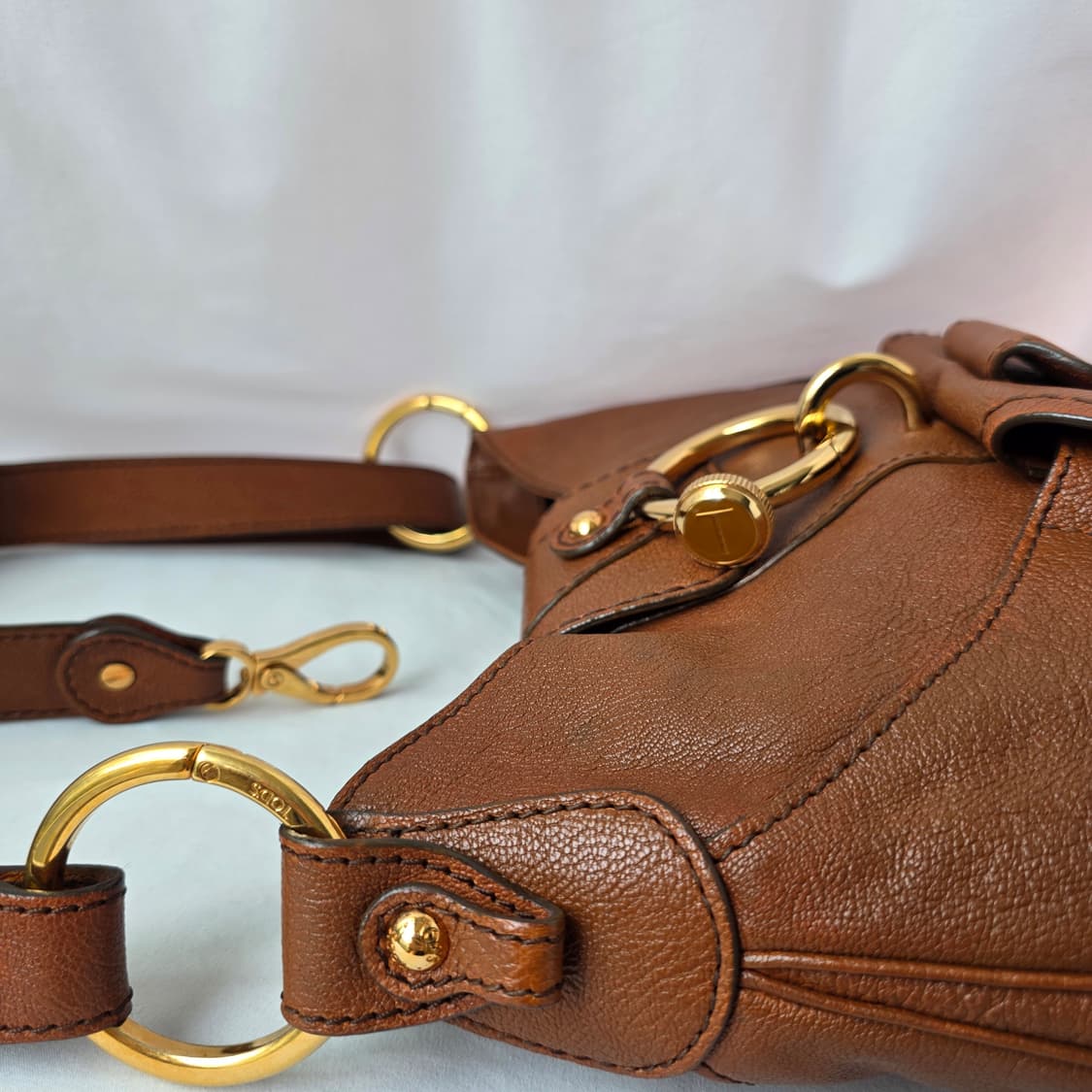 [정품 TOD'S] 토즈 브라운 레더 호보백 숄더백 크로스백 상품이미지4