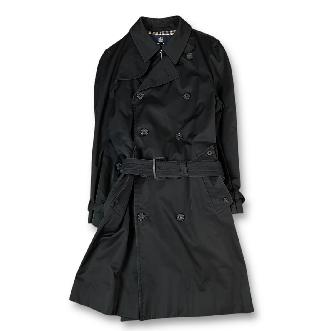 아쿠아스큐덤 블랙 더블 트렌치 코트 상품이미지1