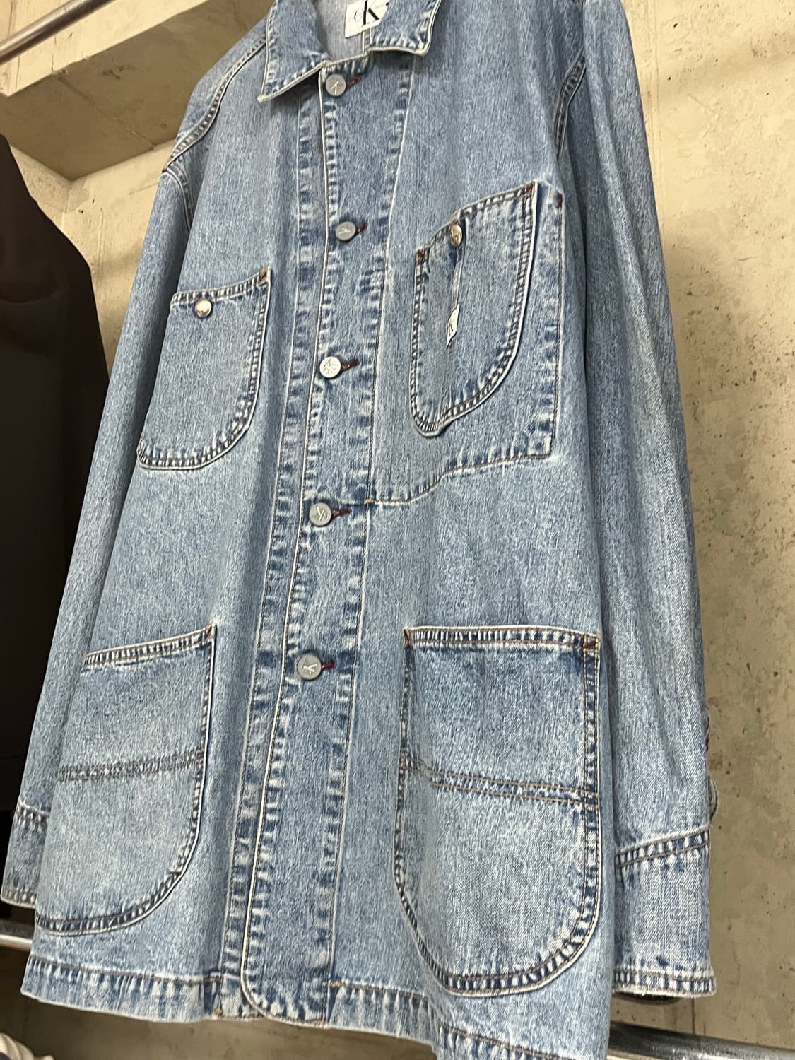 90s USA CALVIN KLEIN DENIM CHORE COAT 상품이미지4