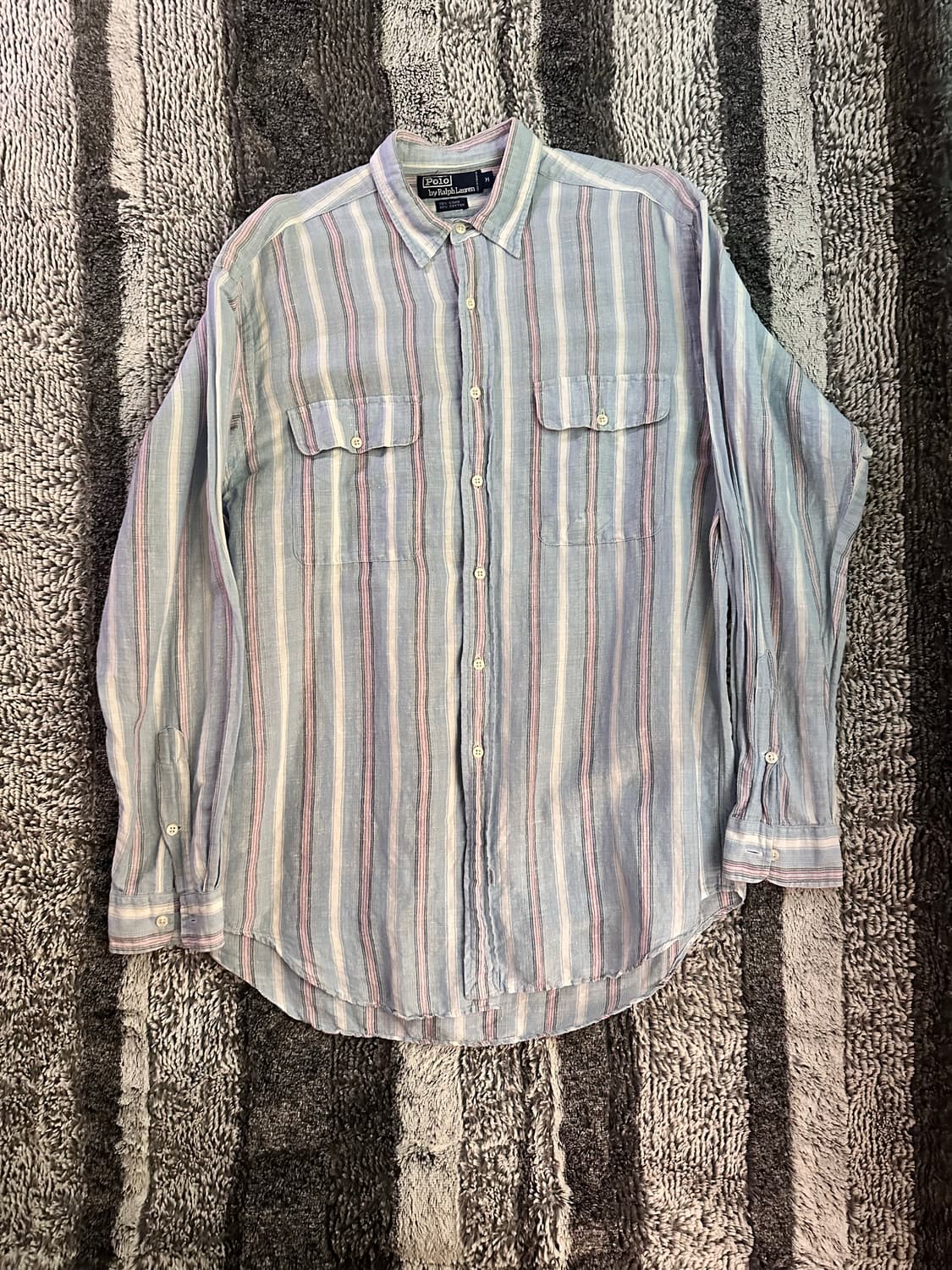 폴로 랄프로렌 스트라이프 린넨 셔츠 상품이미지1