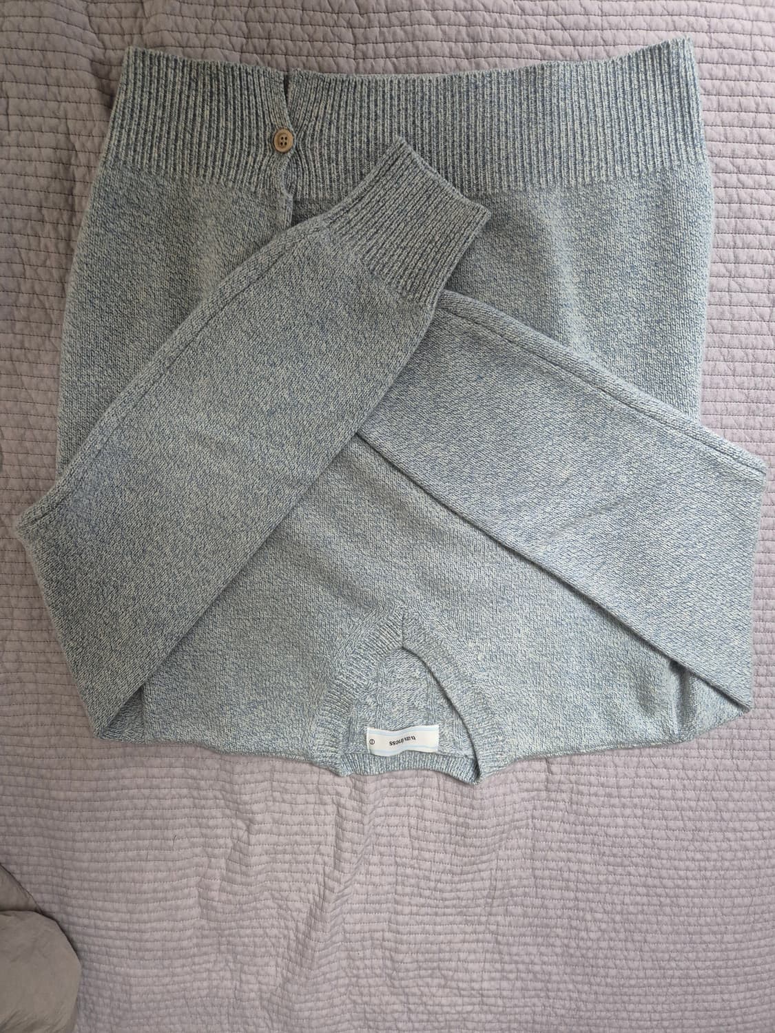 웨이비니스 브이넥 니트 파스텔 블루 1사이즈 상품이미지3