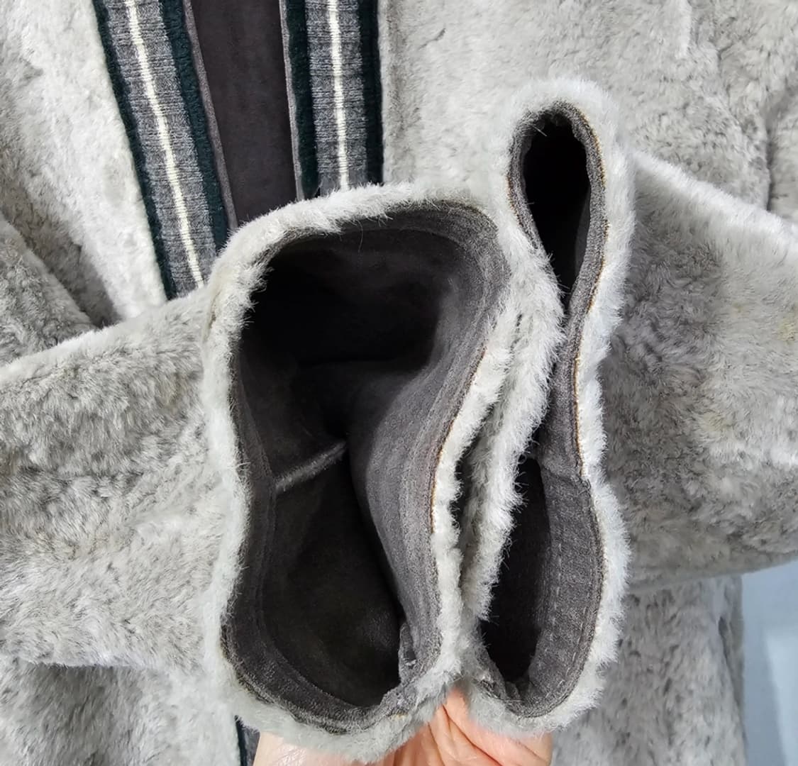 베네통 그레이 퍼 롱코트 ~55 상품이미지7