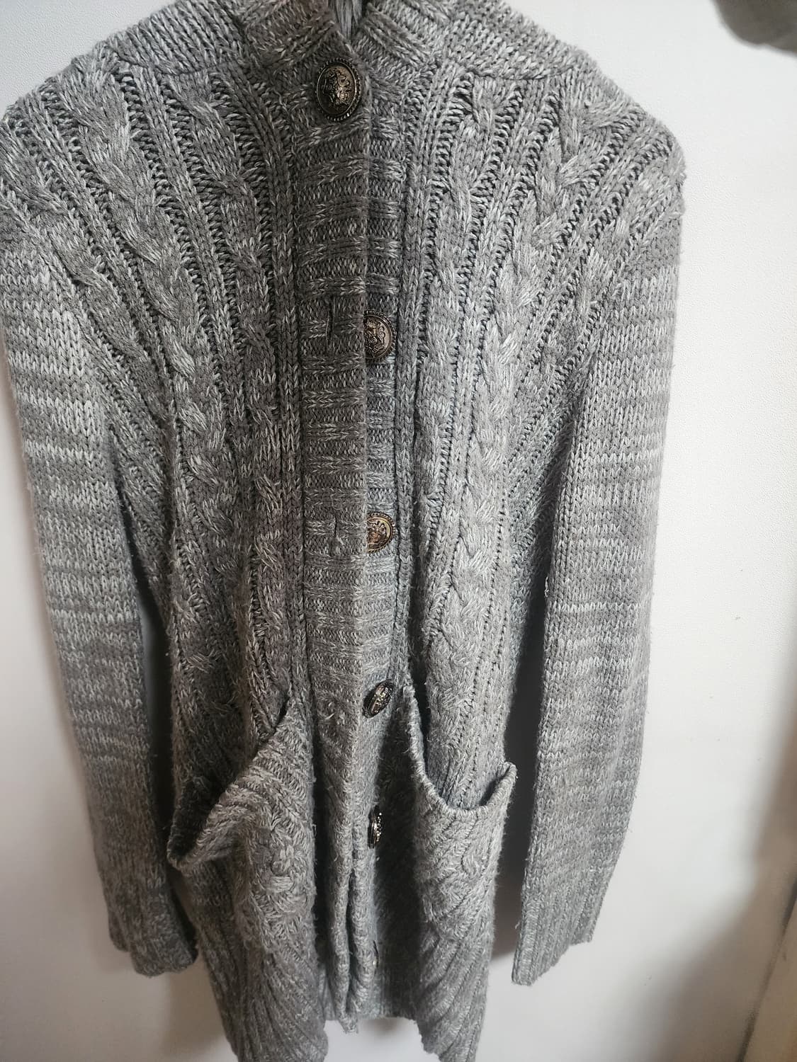 모리걸 퍼 후드 롱 가디건 상품이미지2