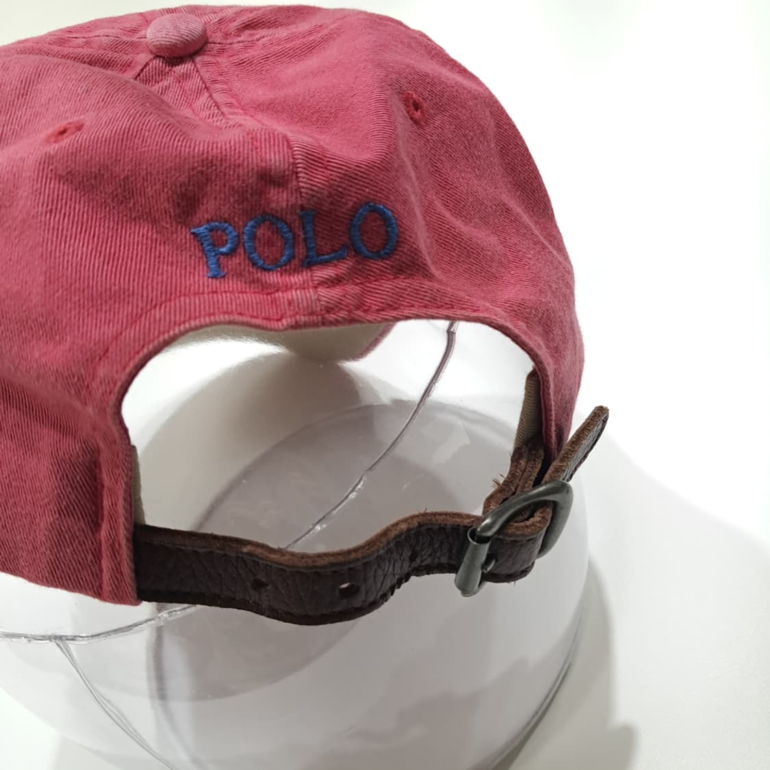 CL836 폴로 코튼 가죽스트랩 빈티지핑크 볼캡 모자 상품이미지6