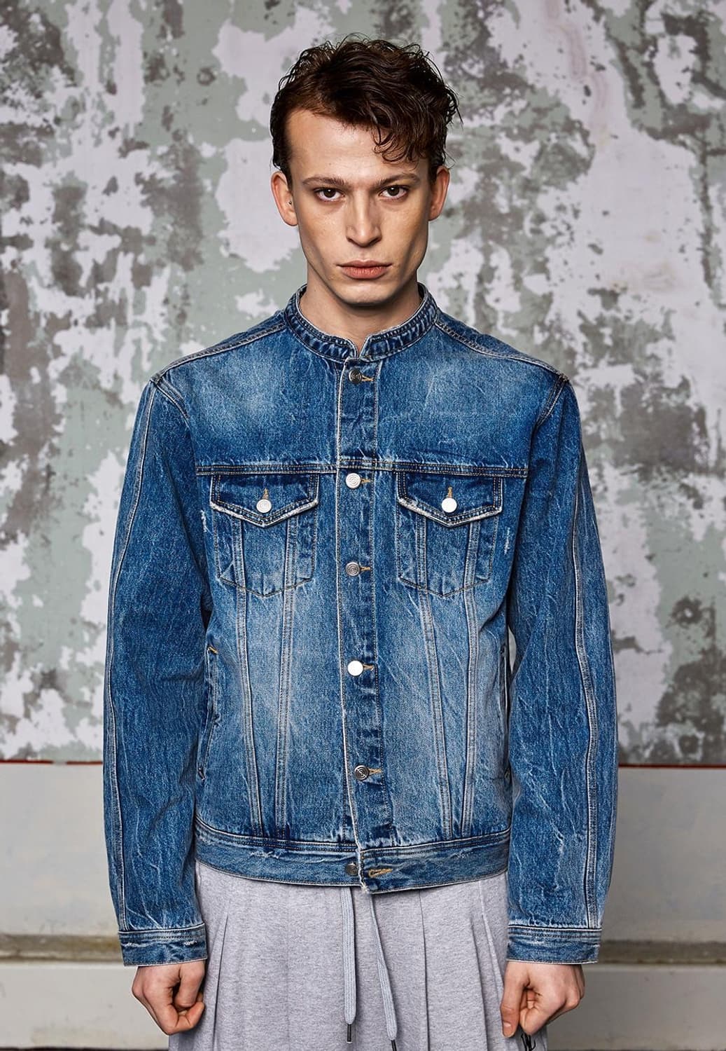 Wooalong High neck denim biker jacket 상품이미지2