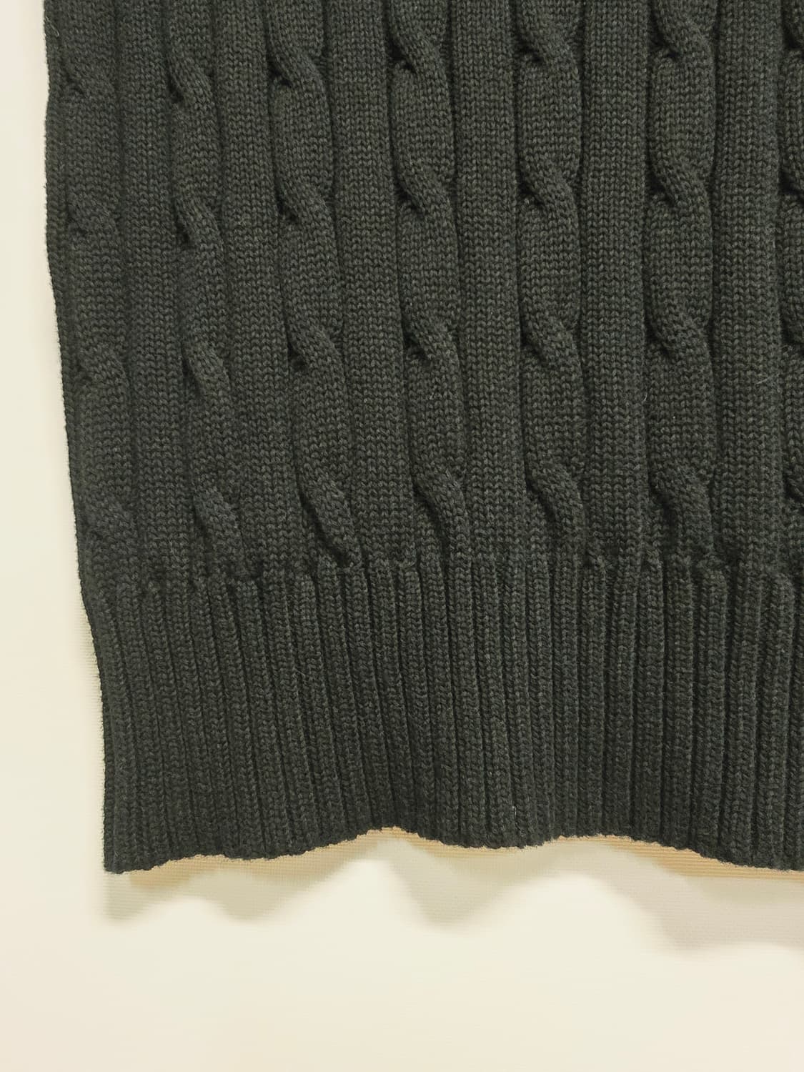 폴로 랄프로렌 케이블 반팔 니트 블랙m 상품이미지3