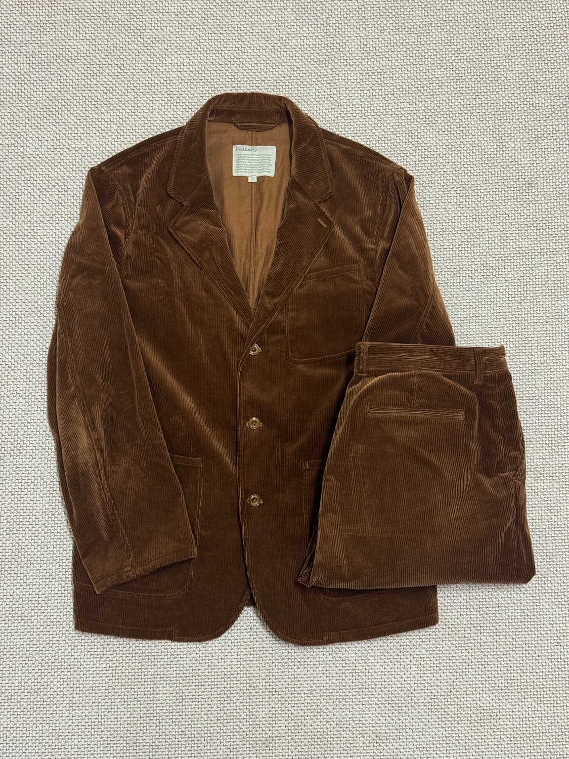 포터리 코듀로이 워시드 스포츠 셋업 브라운 2/3 상품이미지1