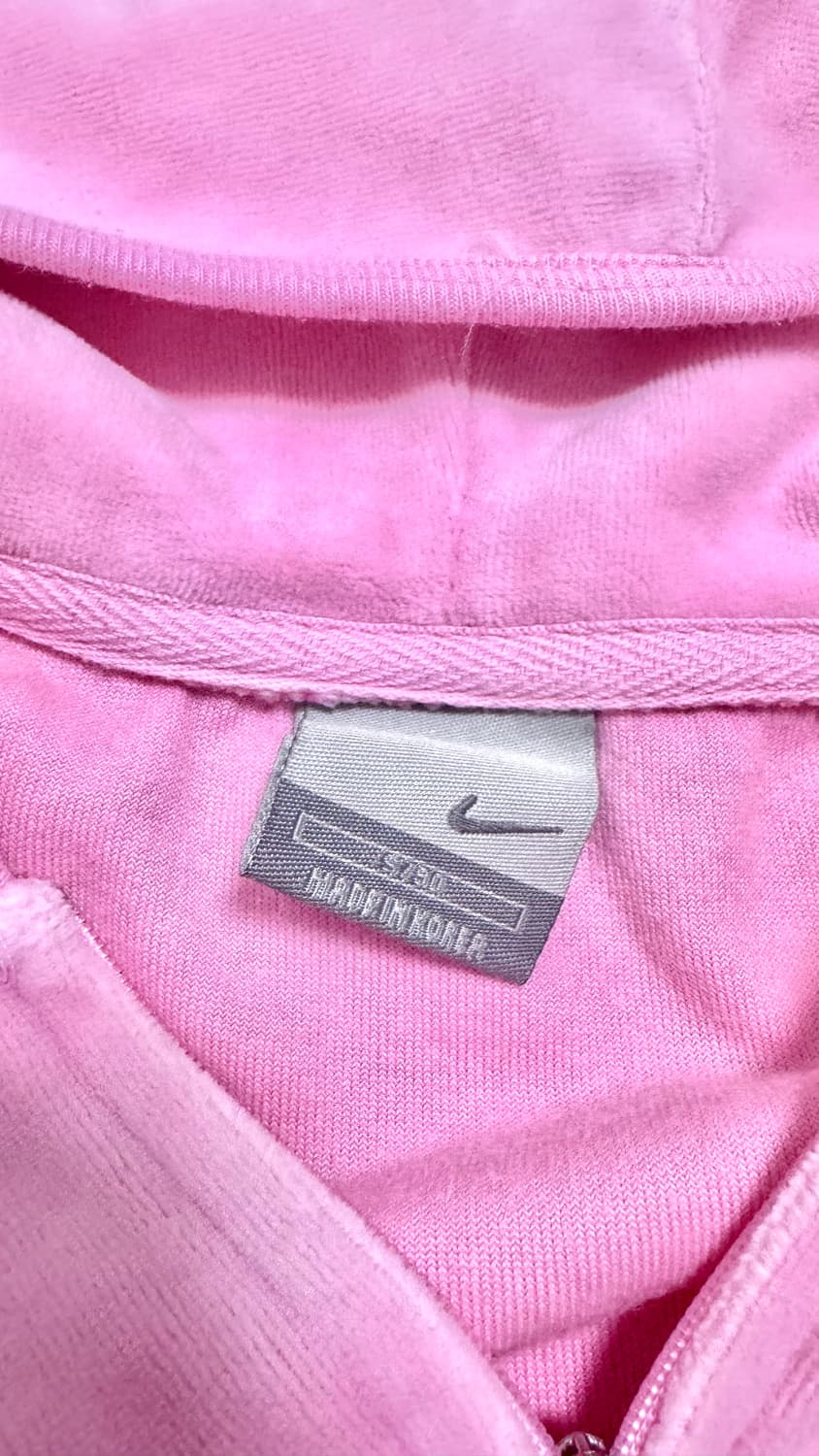 나이키 핑크 벨벳 후드집업 베이비 핑크 상품이미지2