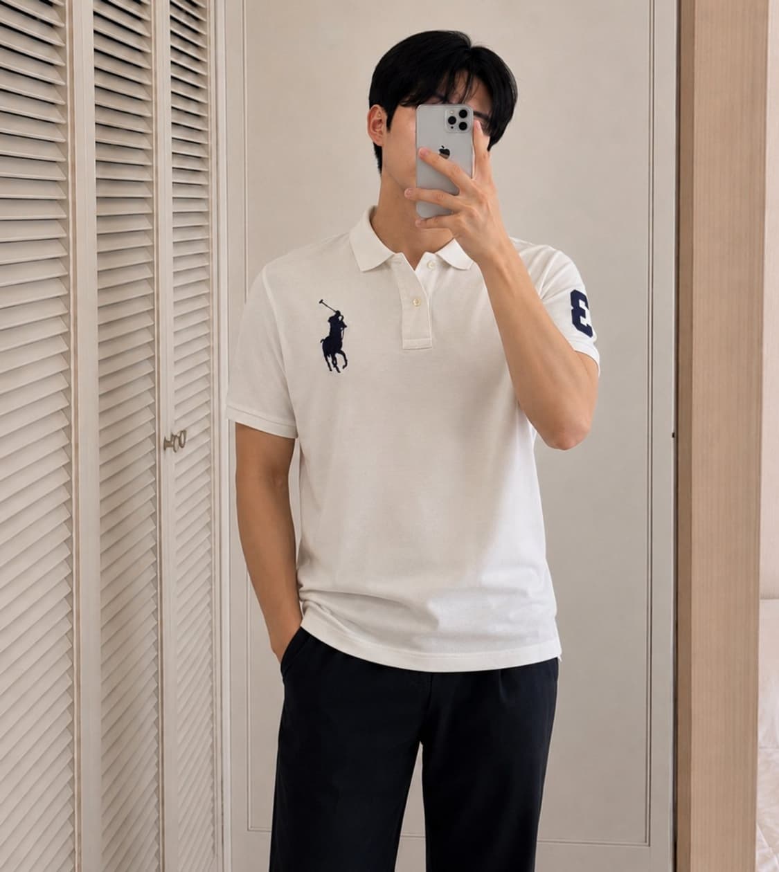 폴로 랄프로렌 화이트 빅포니 반팔 카라티 상품이미지4