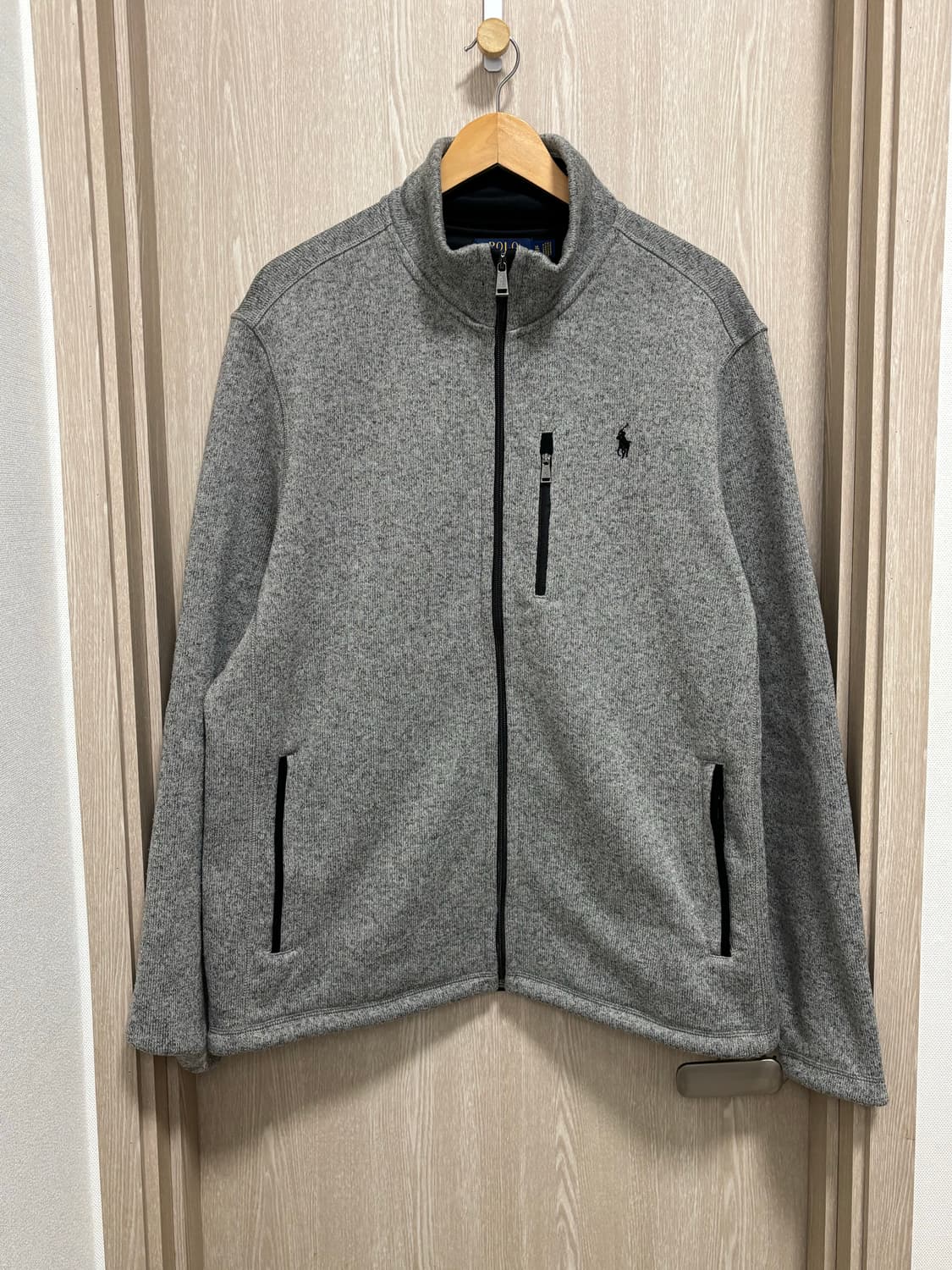 폴로 신형 기모 니트집업자켓XL/110/라이트그레이/플리스 상품이미지1