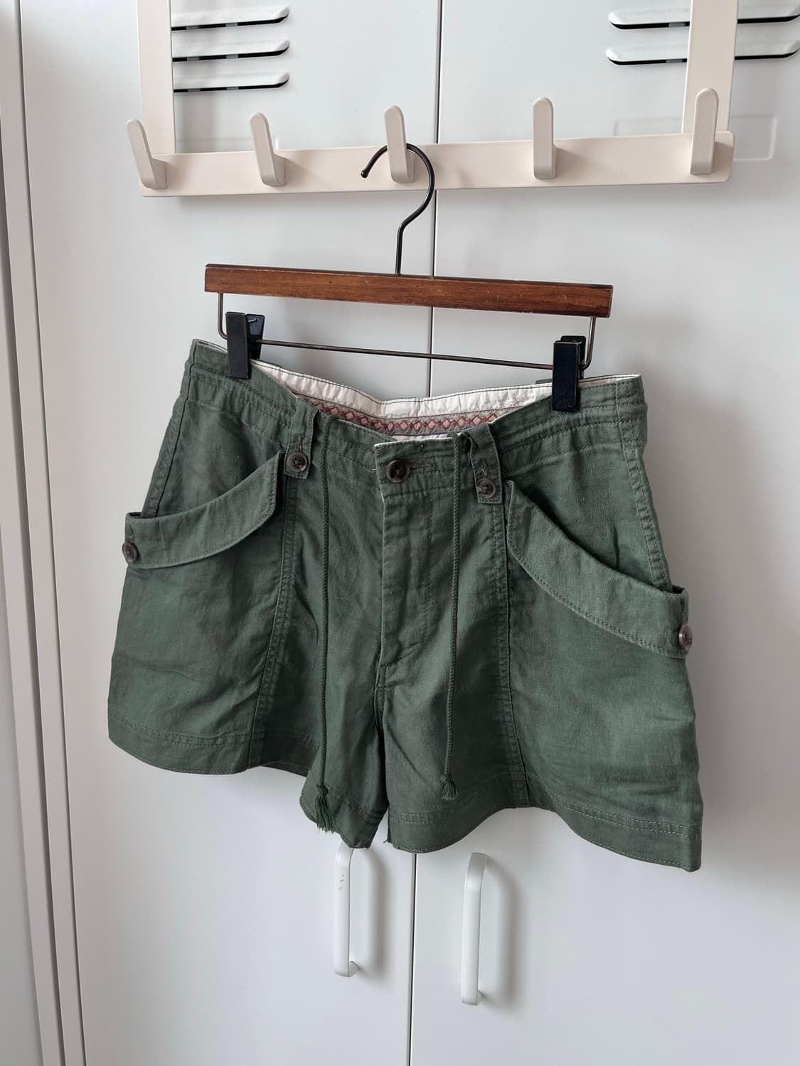 Archives 카키 포켓 카고 팬츠 반바지 상품이미지10