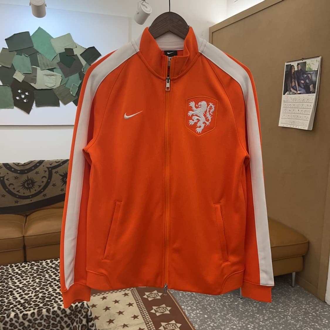 나이키 네덜란드 13-14 국대 Y2K 오렌지 져지 집업 L C09610 상품이미지3