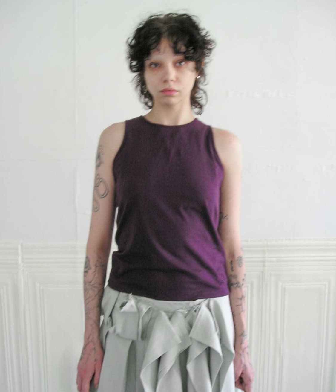 에옹쓰 애옹쓰 side zipper cotton top - purple 상품이미지1