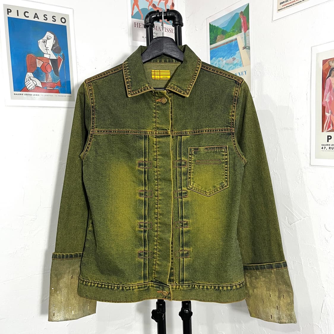 소매 디테일 핀턱 워싱 데님 자켓 상품이미지5