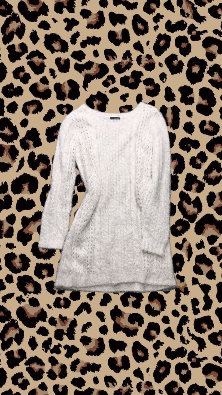 히메갸루 리즈리사깔 폭닥 아이보리 니트 원피스 상품이미지1