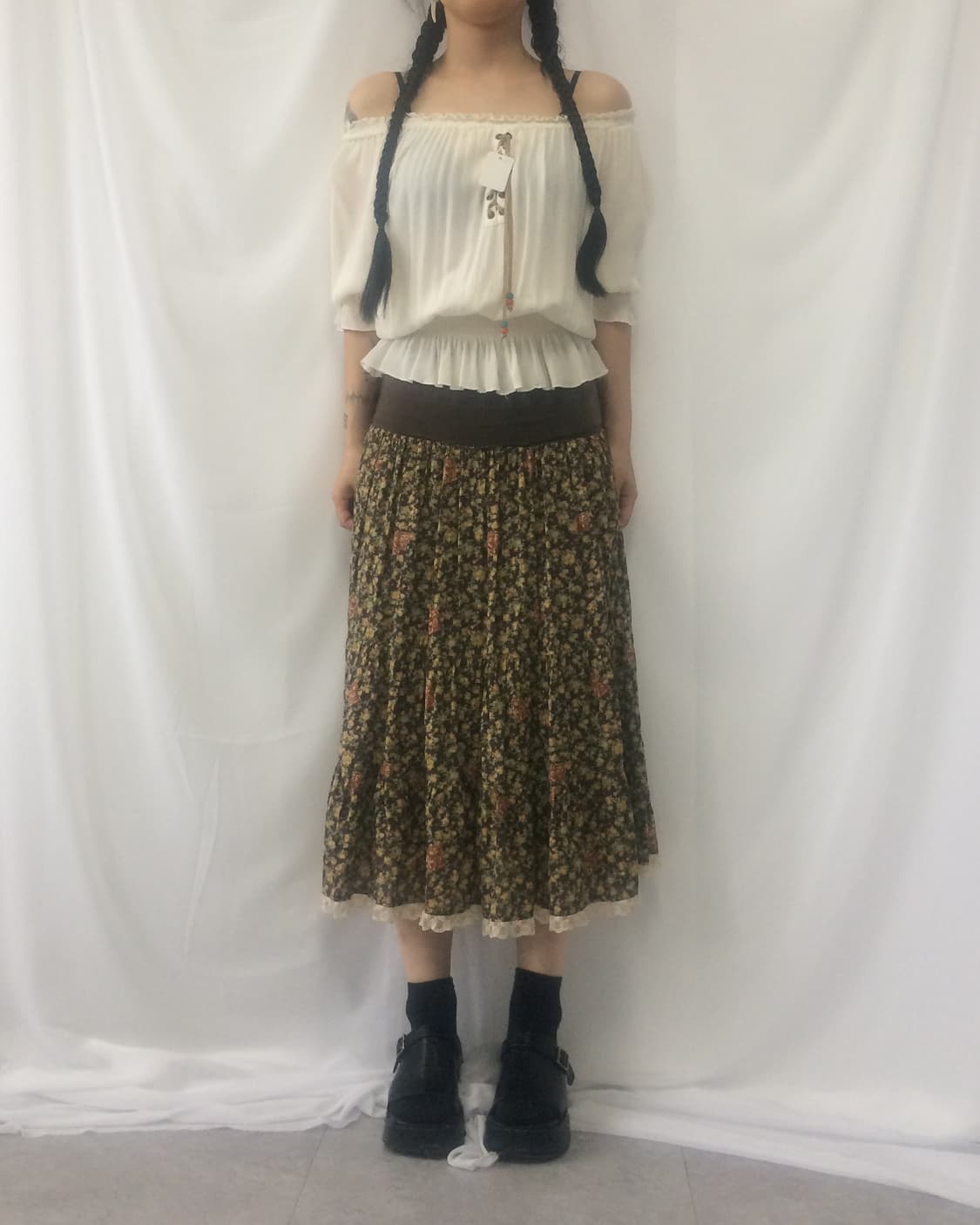 Flower pattern long skirt 상품이미지5