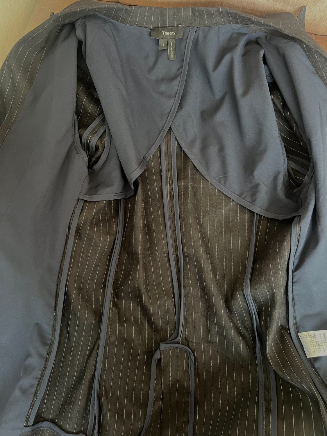 띠어리 여성 블랙스트라이프 린넨자켓 싱글자켓 상품이미지6