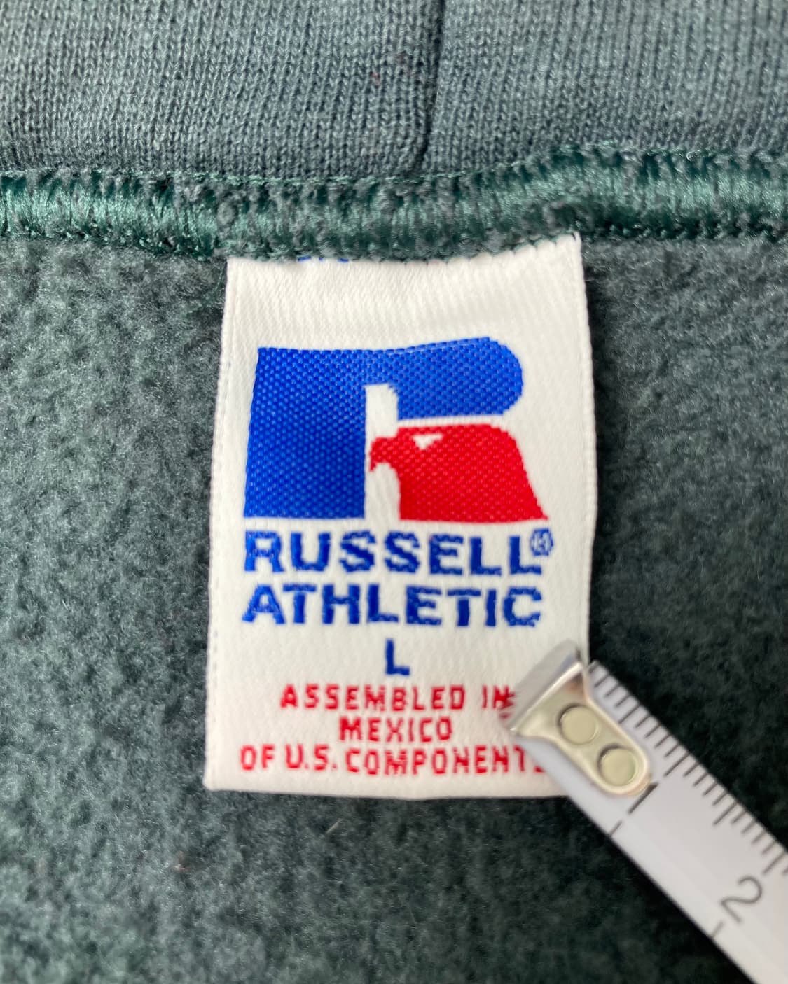 90s Russell Zip Up Hoodie (sage green) 상품이미지3