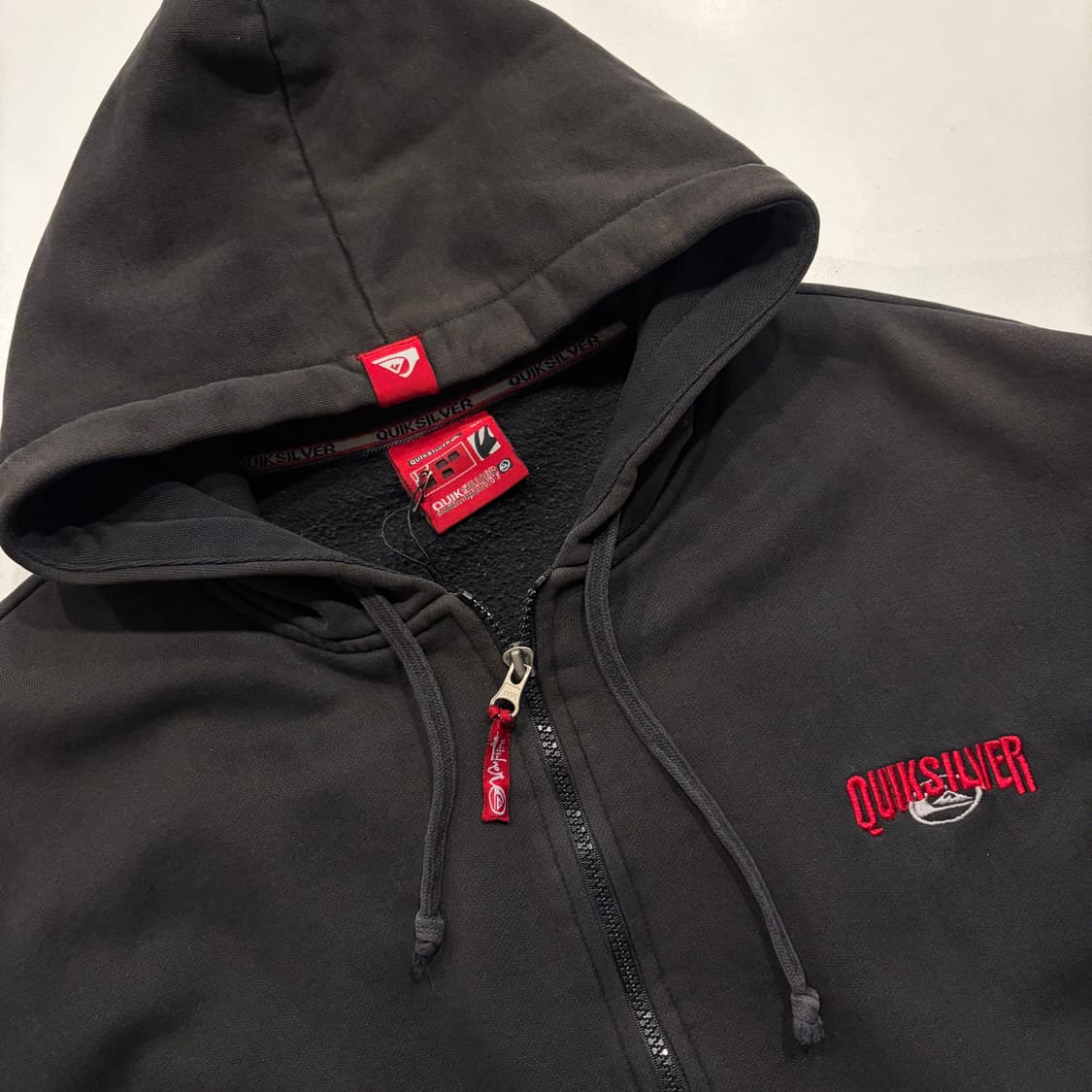 [XL] 90s 퀵실버 빈티지 빅로고 블랙 후드집업 D597 상품이미지3