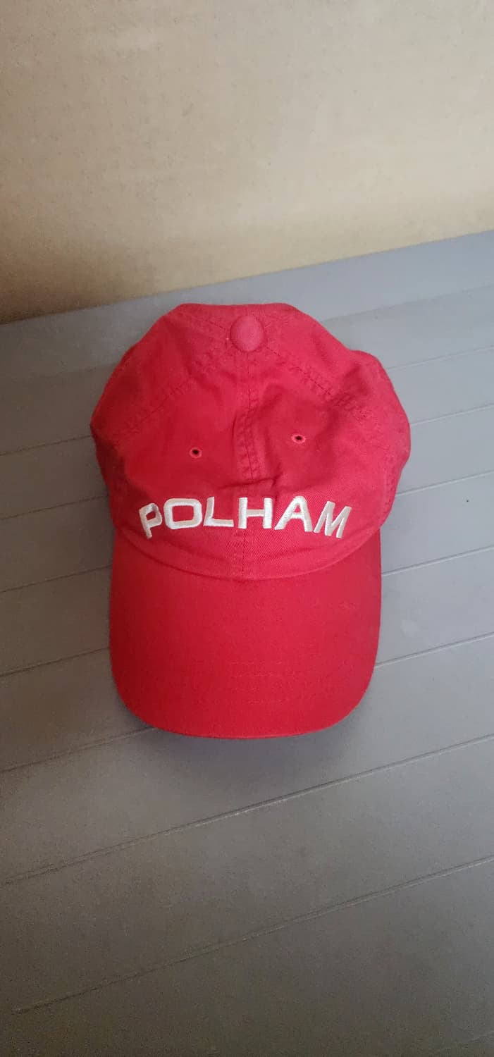 폴햄 레드 빅로고 카죽스트랩 코튼 볼캡모자/F 사이즈 상태굿 가격인하 상품이미지1