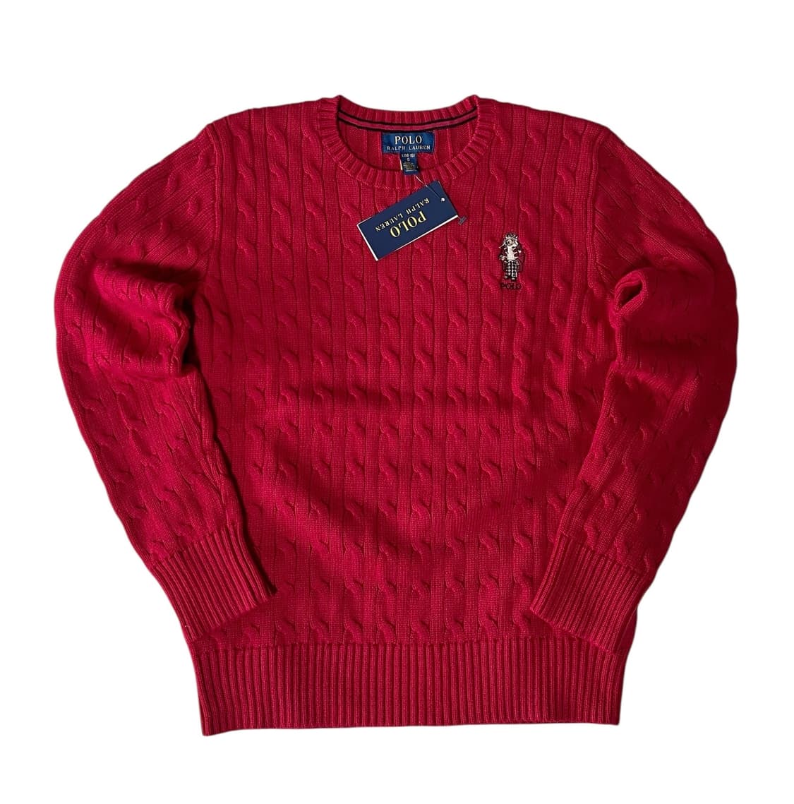 (새상품)폴로 랄프로렌 베어 케이블 니트 레드 상품이미지2