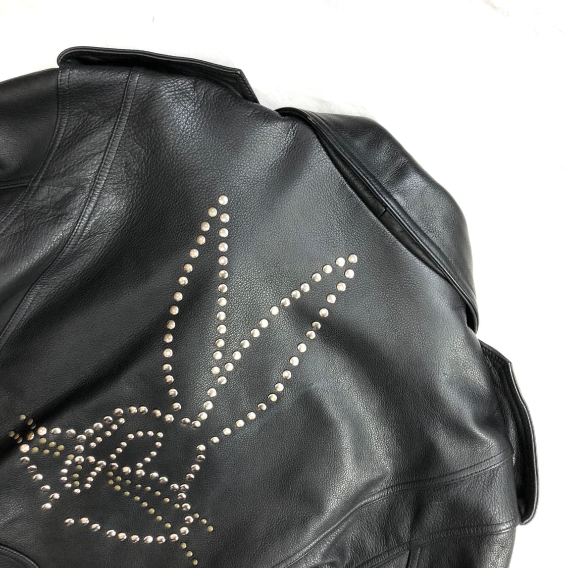 루니툰 빈티지 소가죽 라이더 자켓 100 상품이미지4