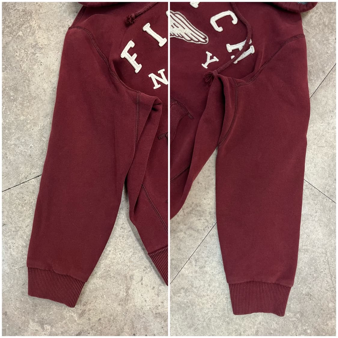 아베크롬비 기모 후드티 버건디 L #csz2737  상품이미지7