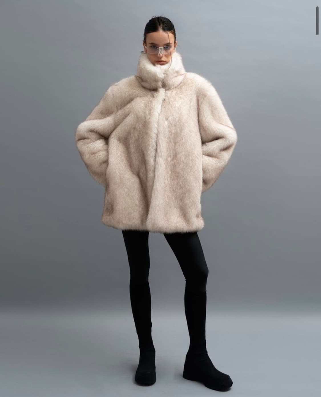 더포르타(포르타) 소프트 퍼 자켓 아이보리 상품이미지1