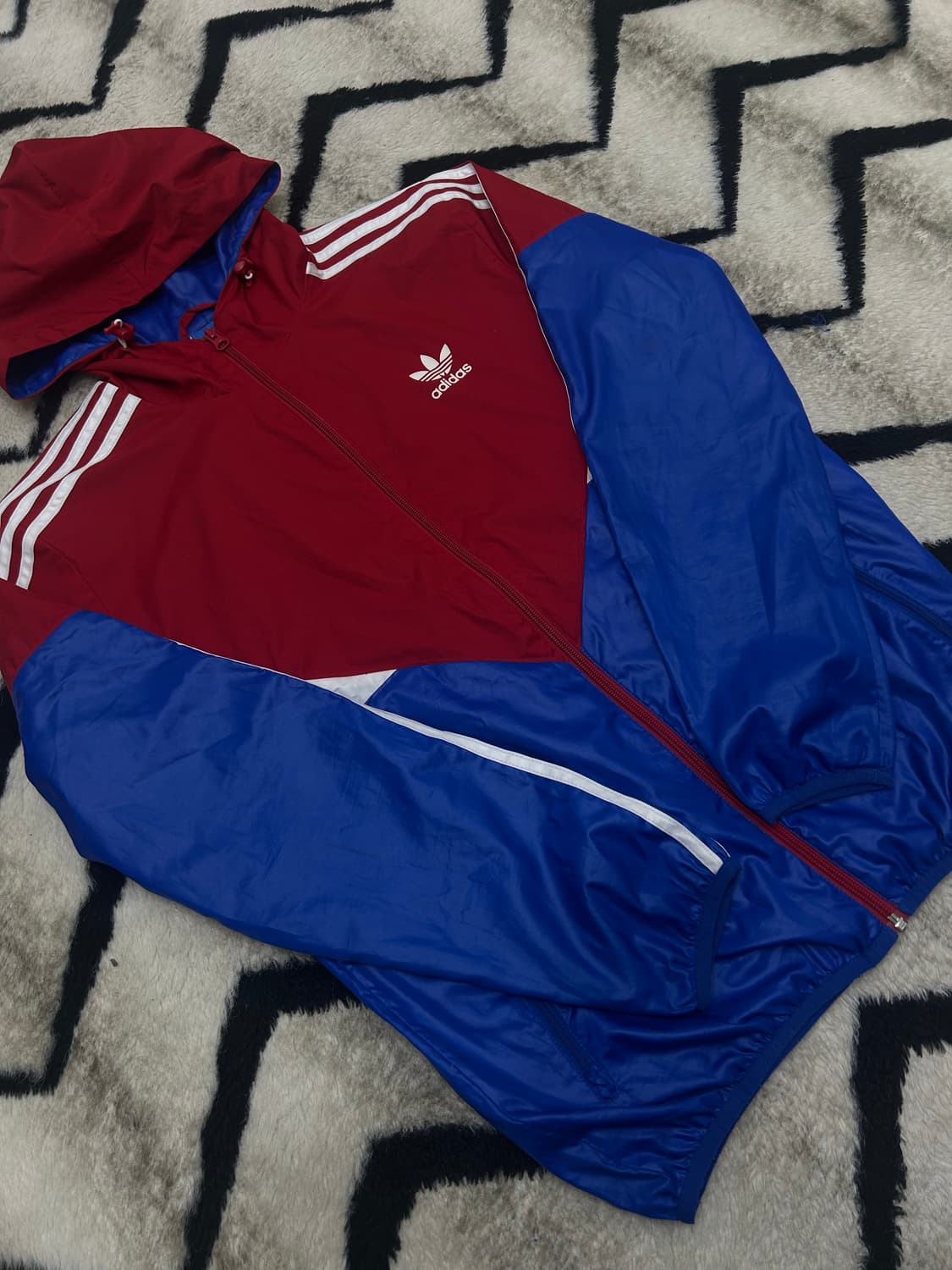 [M]아디다스 파이어버드 후드 바람막이/레드블루 상품이미지2