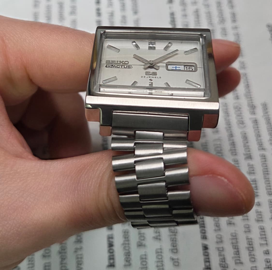 빈티지 세이코 액투스SS 순정 화이트실버 한자 데이데이트 오토매틱 상품이미지5