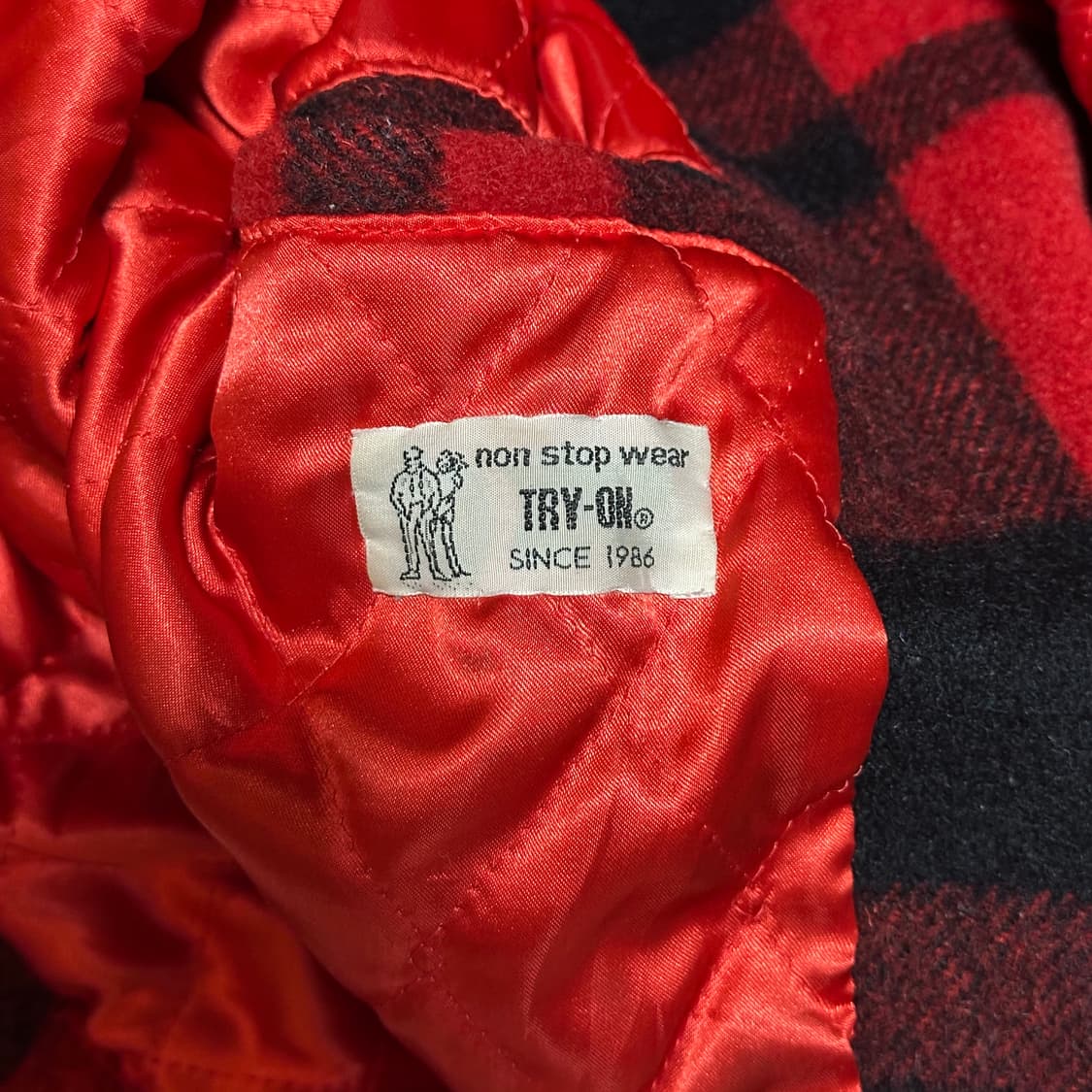 90s 레더 칼라 울 체크 자켓 상품이미지3