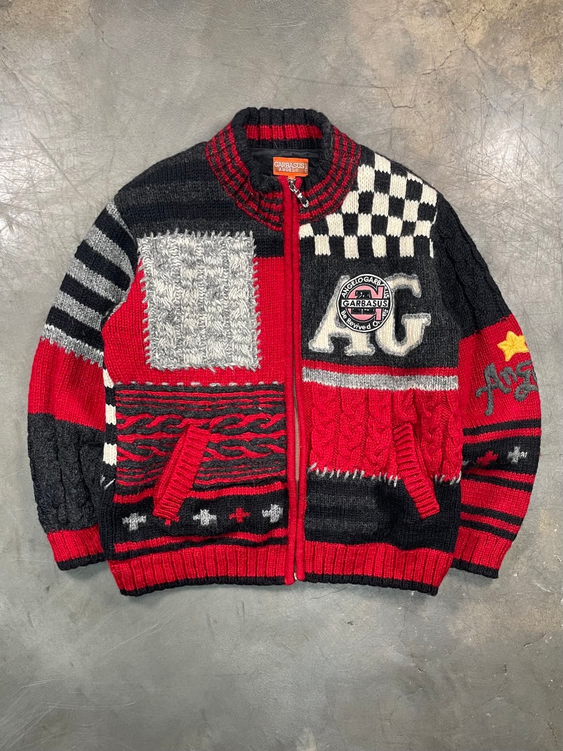  빈티지 울 니트 집업 상품이미지1