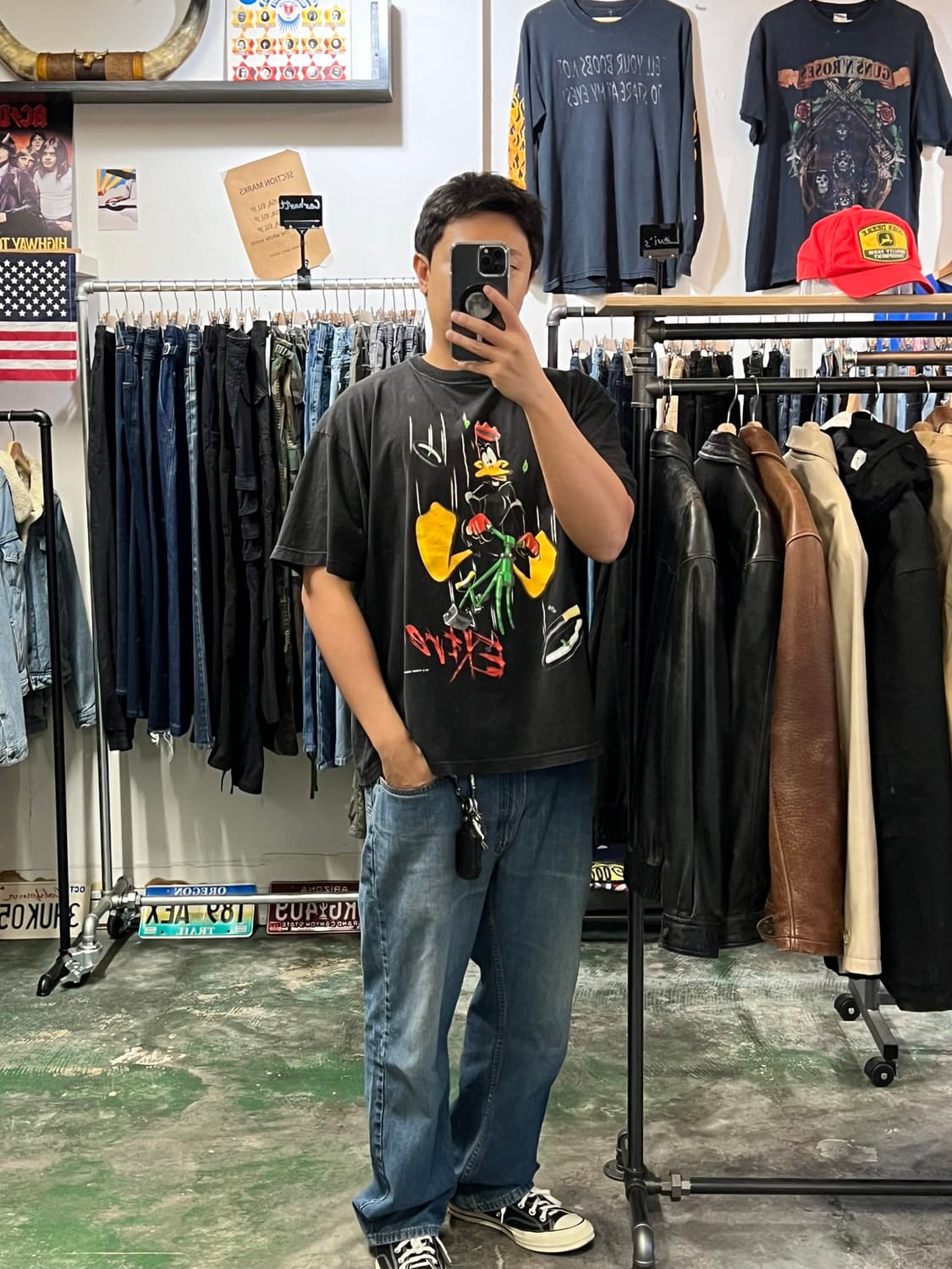 90's [XL] 워너브라더스 루니툰즈 대피덕 그래픽 빈티지 반팔티셔츠 상품이미지3