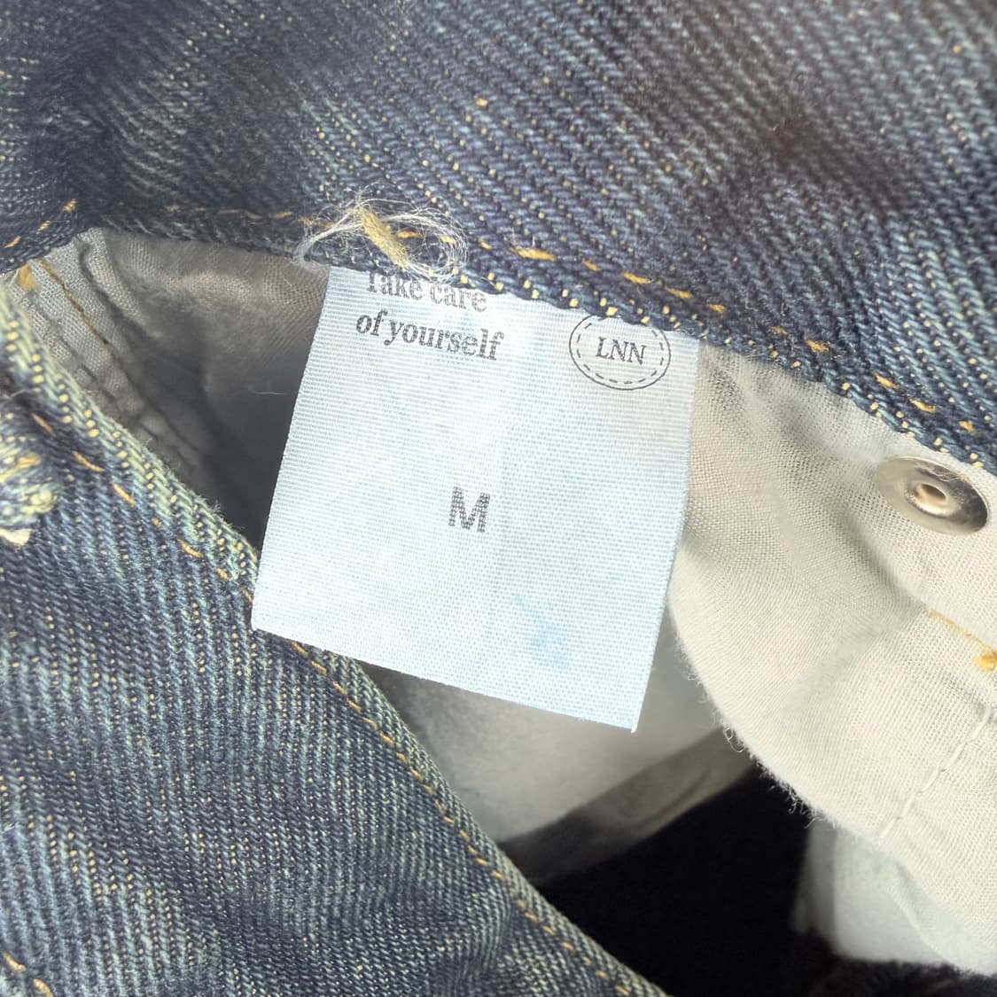 (M 새상품) 리넨느 진청 세미와이드 데님 팬츠  상품이미지5