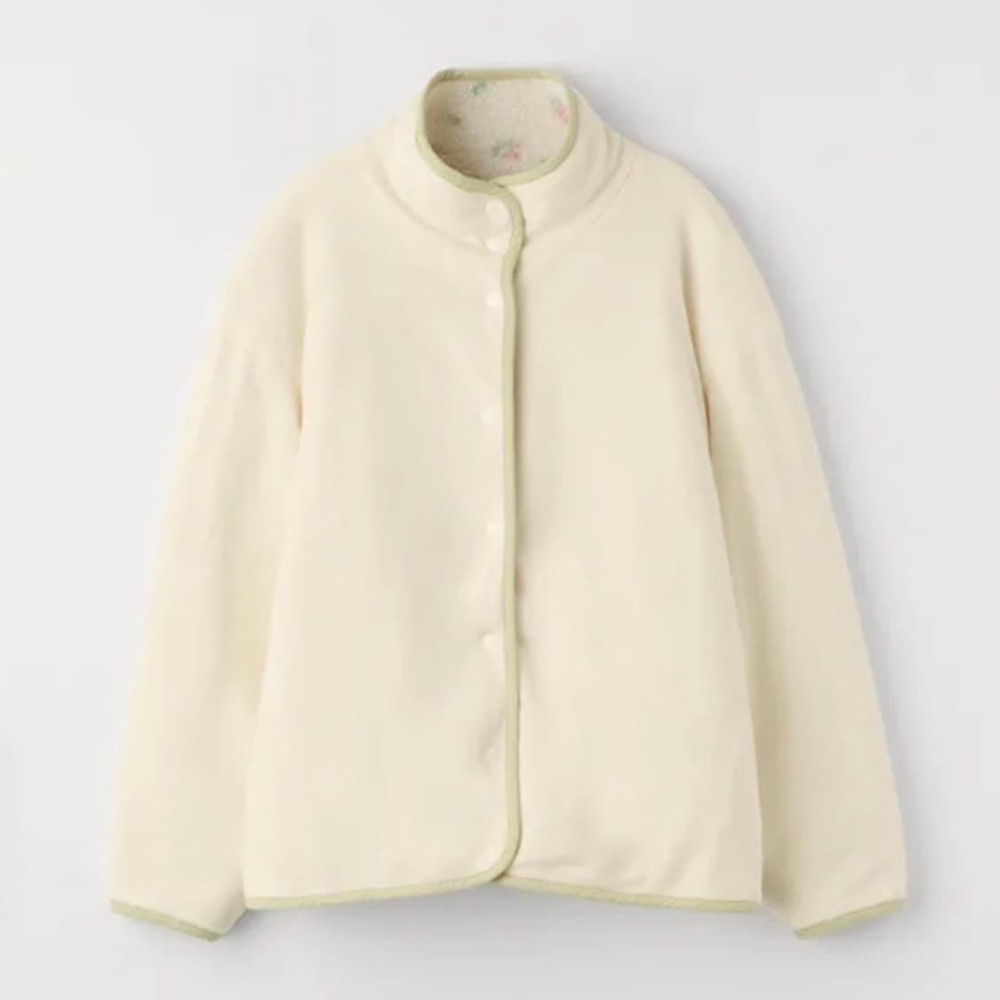 플라워 리버시블 플리스 자켓 아이보리 상품이미지3